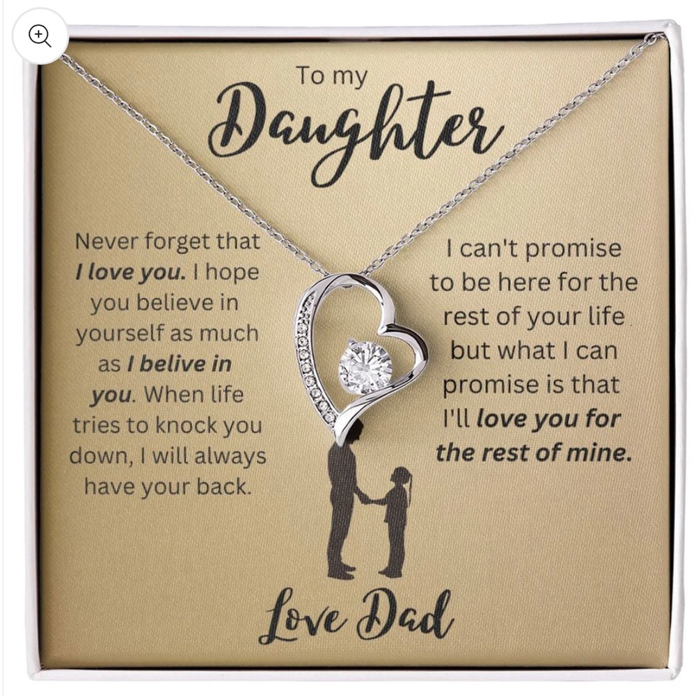 Daughter necklace, daughters gift, with a powerful massage.Bunbunes.com
